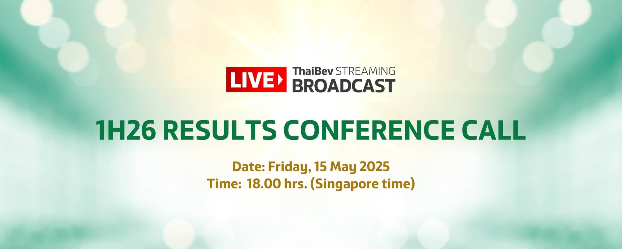 งานแถลงผลประกอบการ 1H26 RESULTS CONFERENCE CALL
